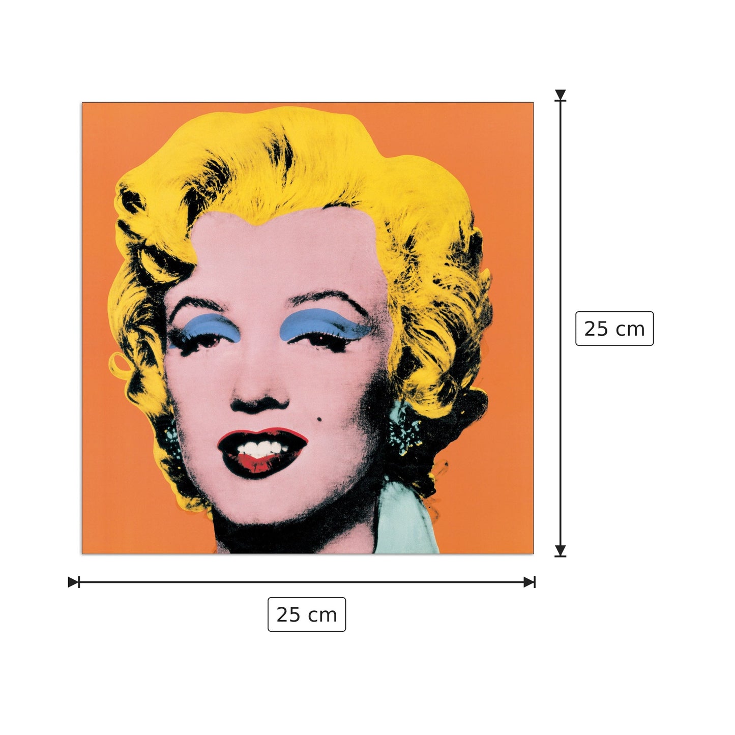 Shot Orange Marilyn, 1964 - WARHOL - cm 25x25 - Pannello in MDF
