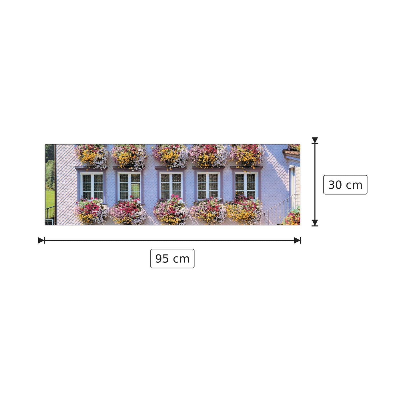 Bloomed Balconies, Appenzel, Switzerland - YAMASHITA - cm 95x30 - Pannello in MDF