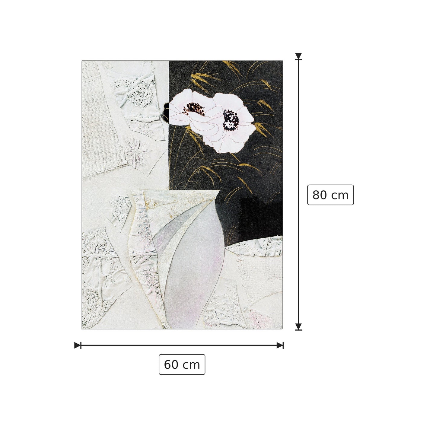 Vaso Con Fiori II - RICCA - cm 60x80 - Pannello in MDF