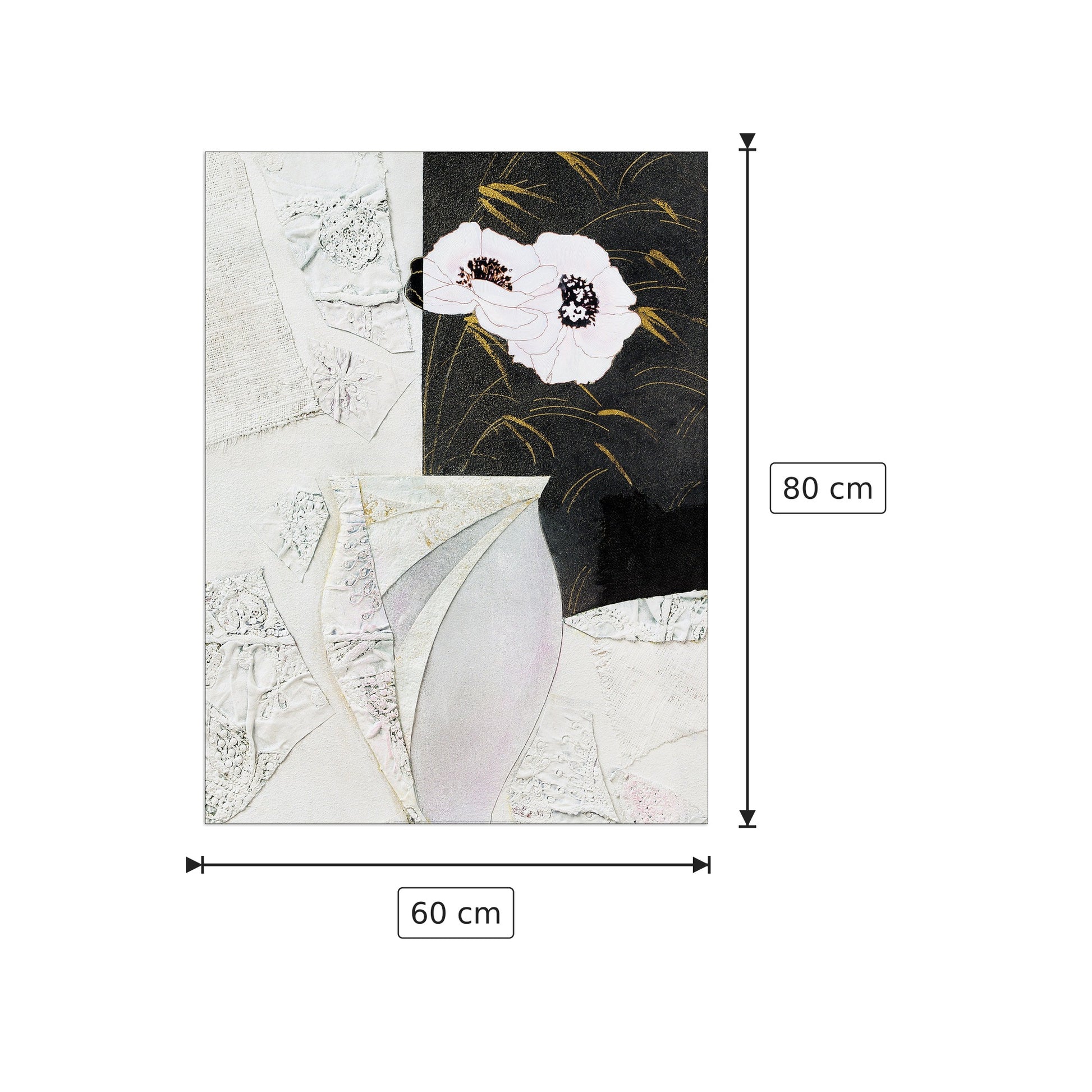 Vaso Con Fiori II - RICCA - cm 60x80 - Pannello in MDF