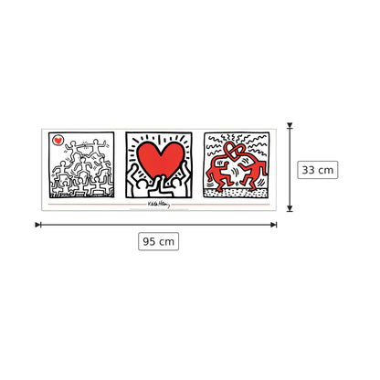 Untitled - HARING - cm 95x33 - Pannello in MDF