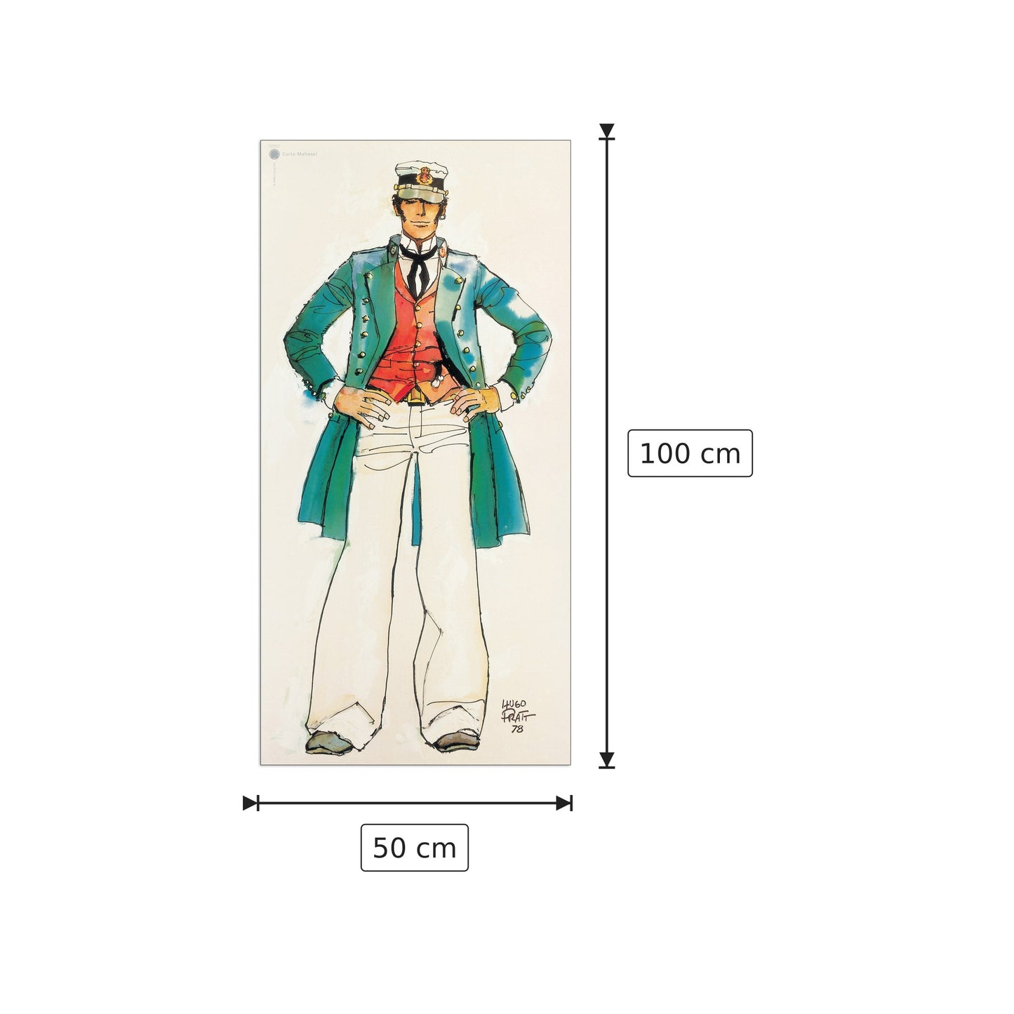 Corto Maltese - PRATT - cm 50x100 - Pannello in MDF