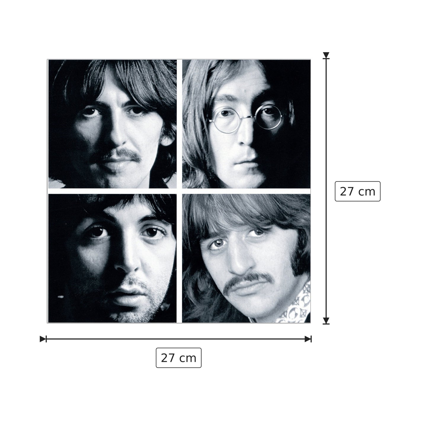4 Beatles - BEATLES - cm 27x27 - Pannello in MDF