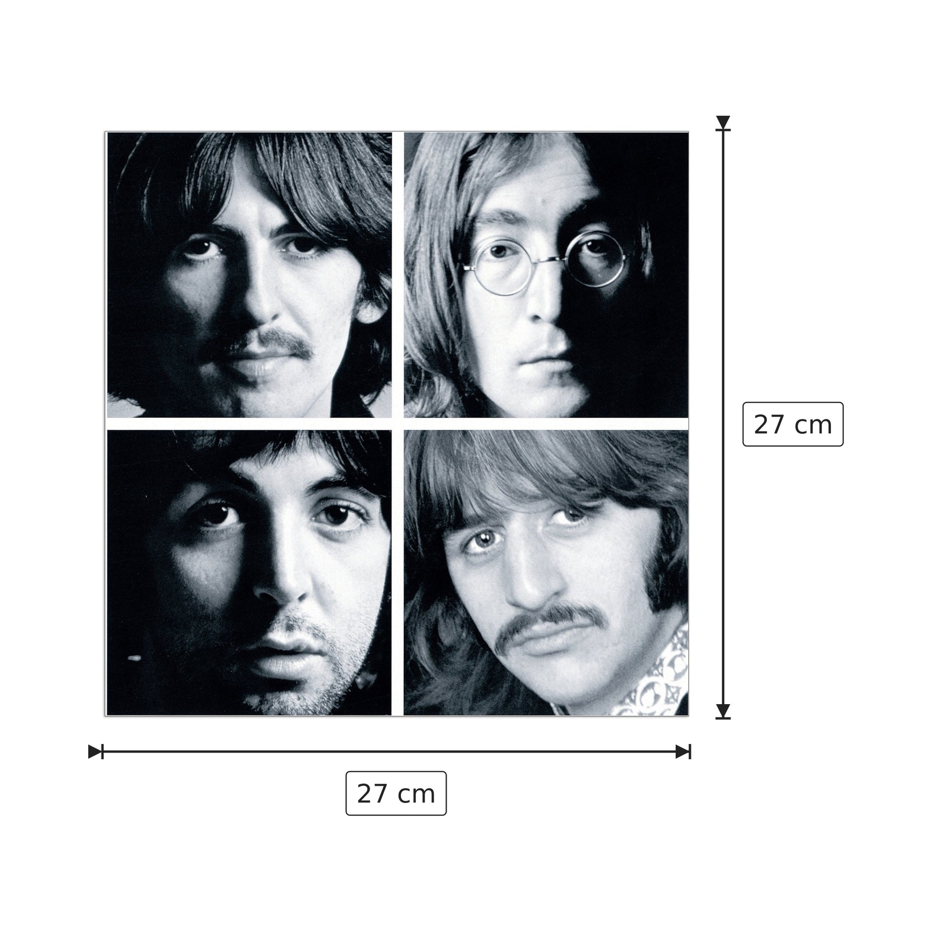 4 Beatles - BEATLES - cm 27x27 - Pannello in MDF