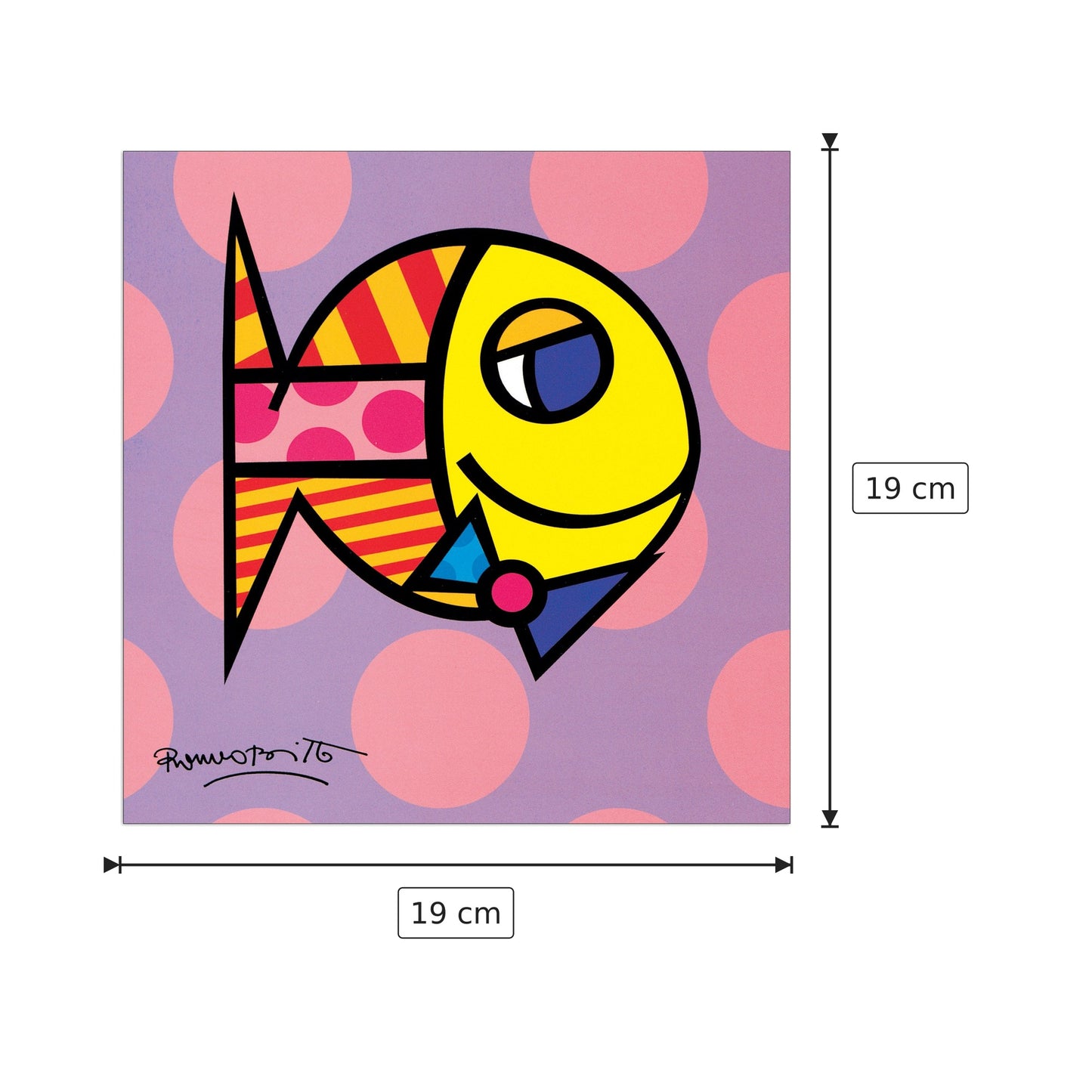 Striped Fish - BRITTO - cm 19x19 - Pannello in MDF