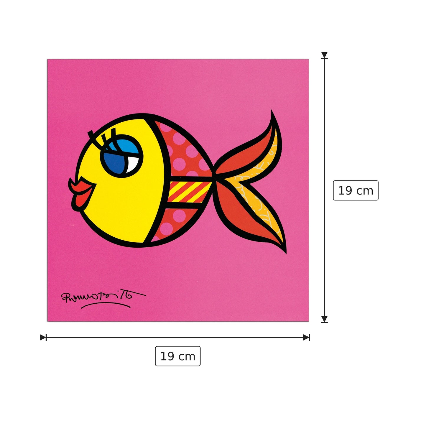 Swimmingly Pink - BRITTO - cm 19x19 - Pannello in MDF