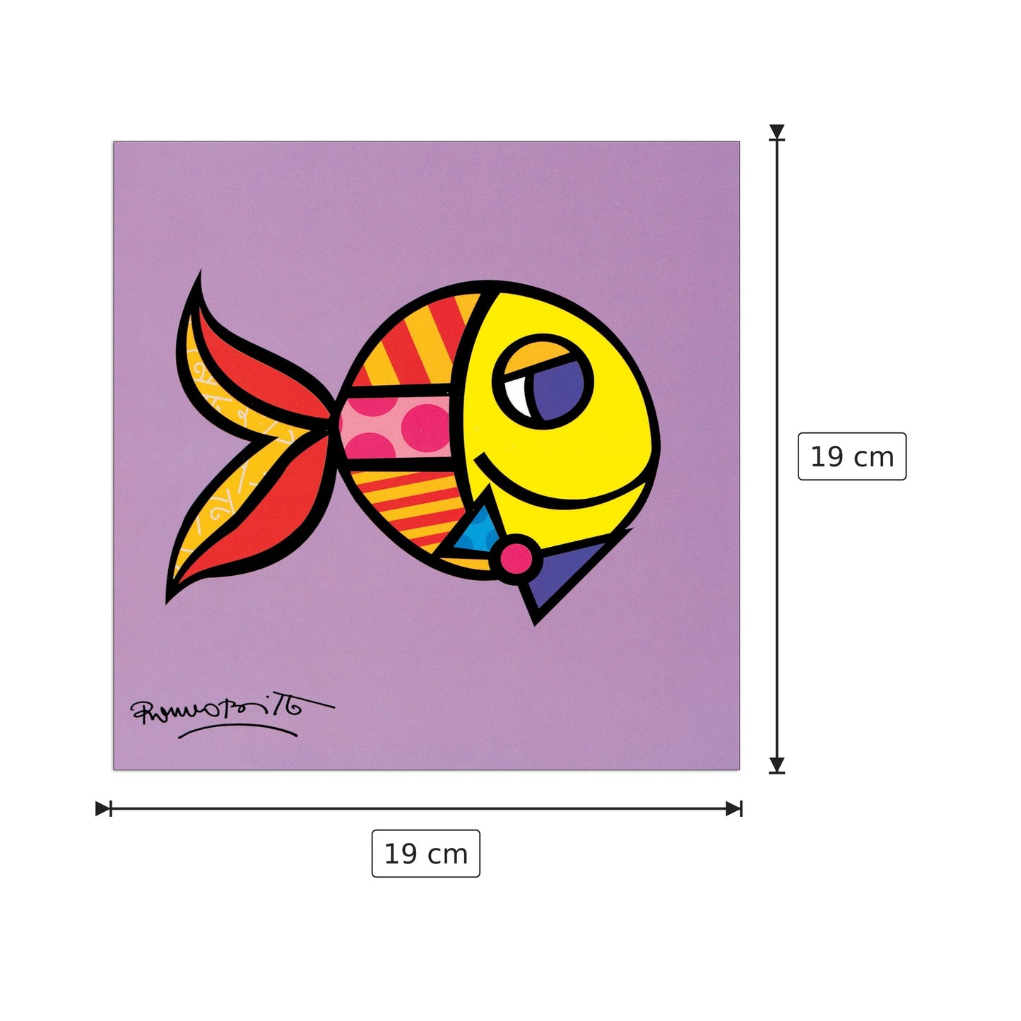 Swimmingly Purple - BRITTO - cm 19x19 - Pannello in MDF