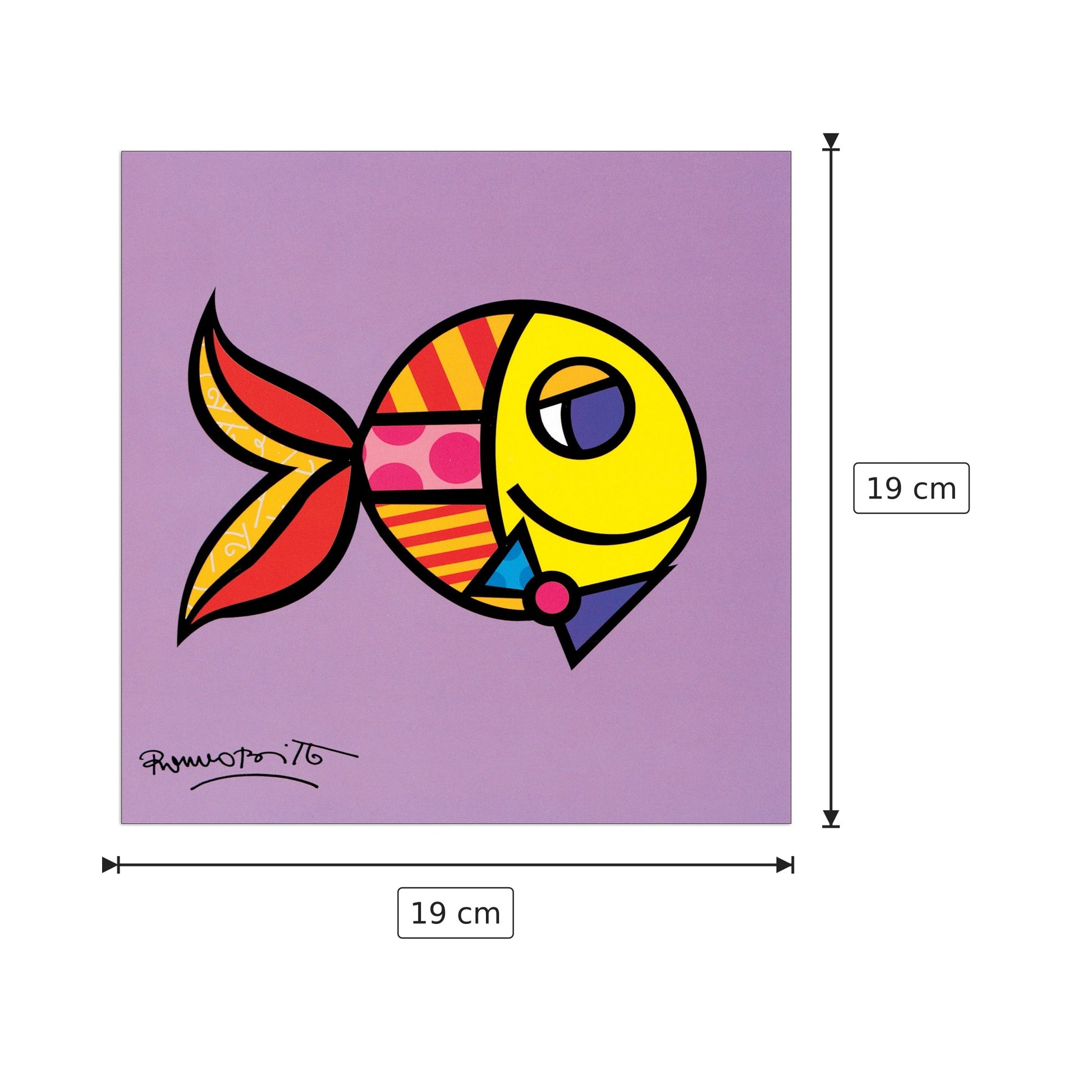Swimmingly Purple - BRITTO - cm 19x19 - Pannello in MDF
