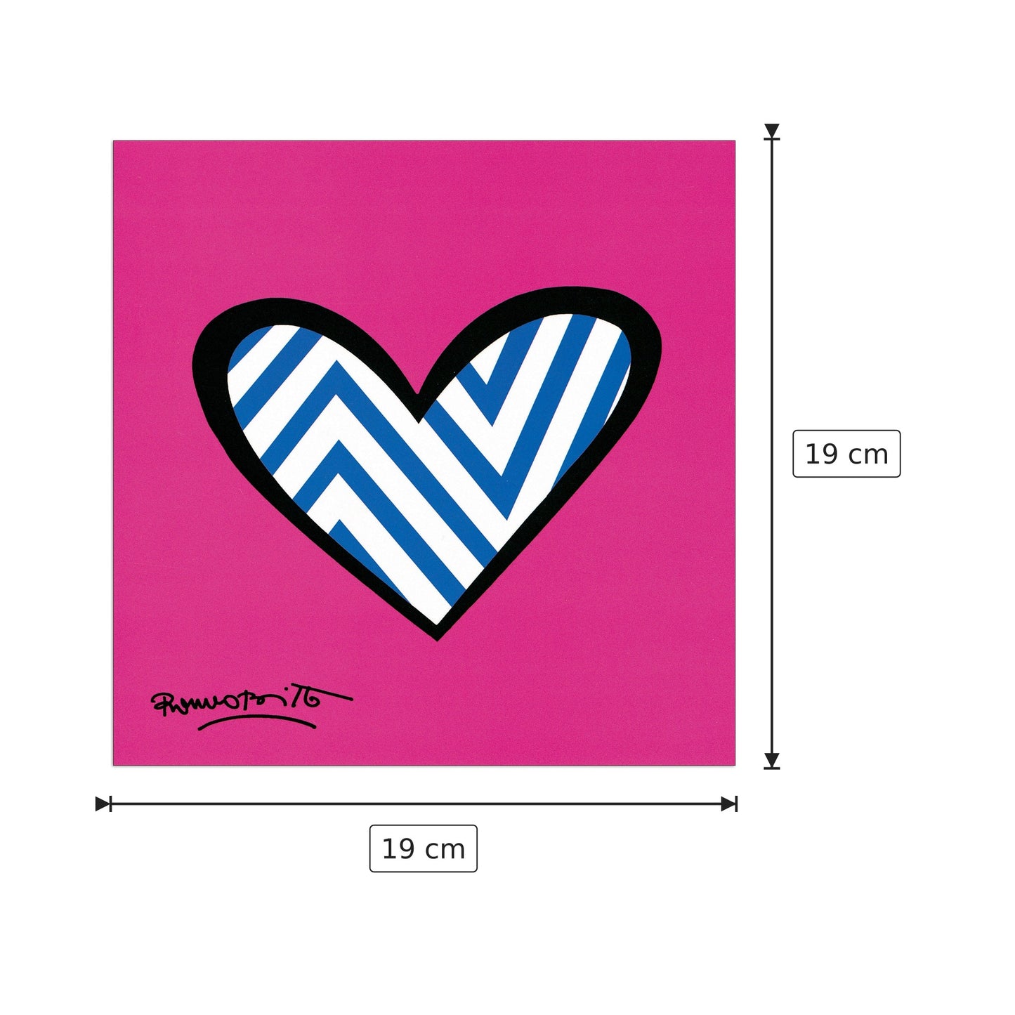 Zig Zag Love - BRITTO - cm 19x19 - Pannello in MDF