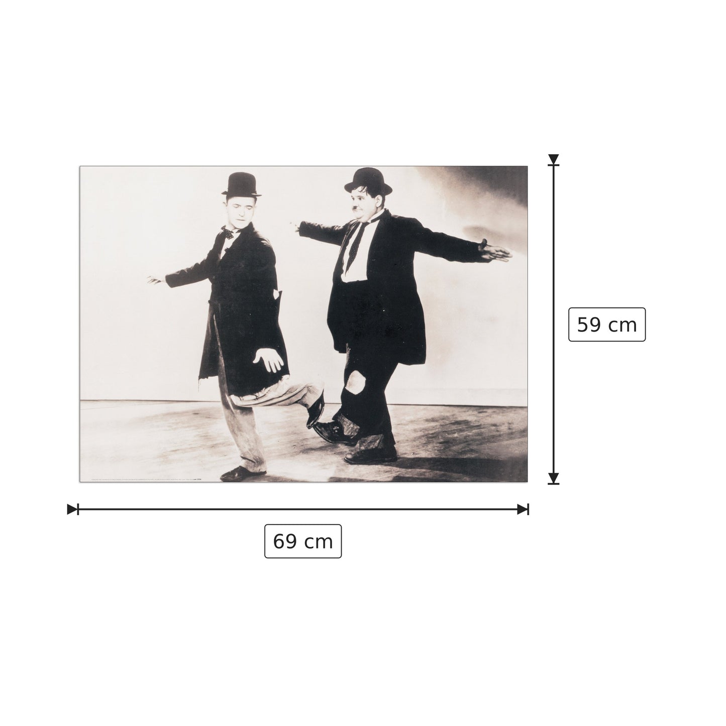 Laurel & Hardy Dance - NULL - cm 69x59 - Pannello in MDF