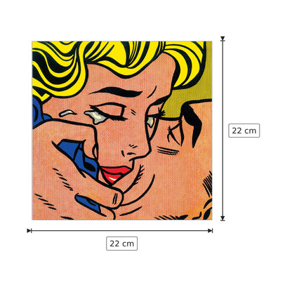 Kiss - LICHTENSTEIN - cm 22x22 - Pannello in MDF