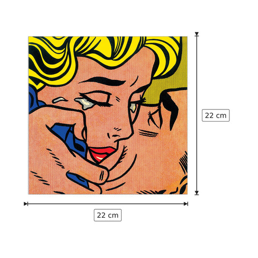Kiss - LICHTENSTEIN - cm 22x22 - Pannello in MDF