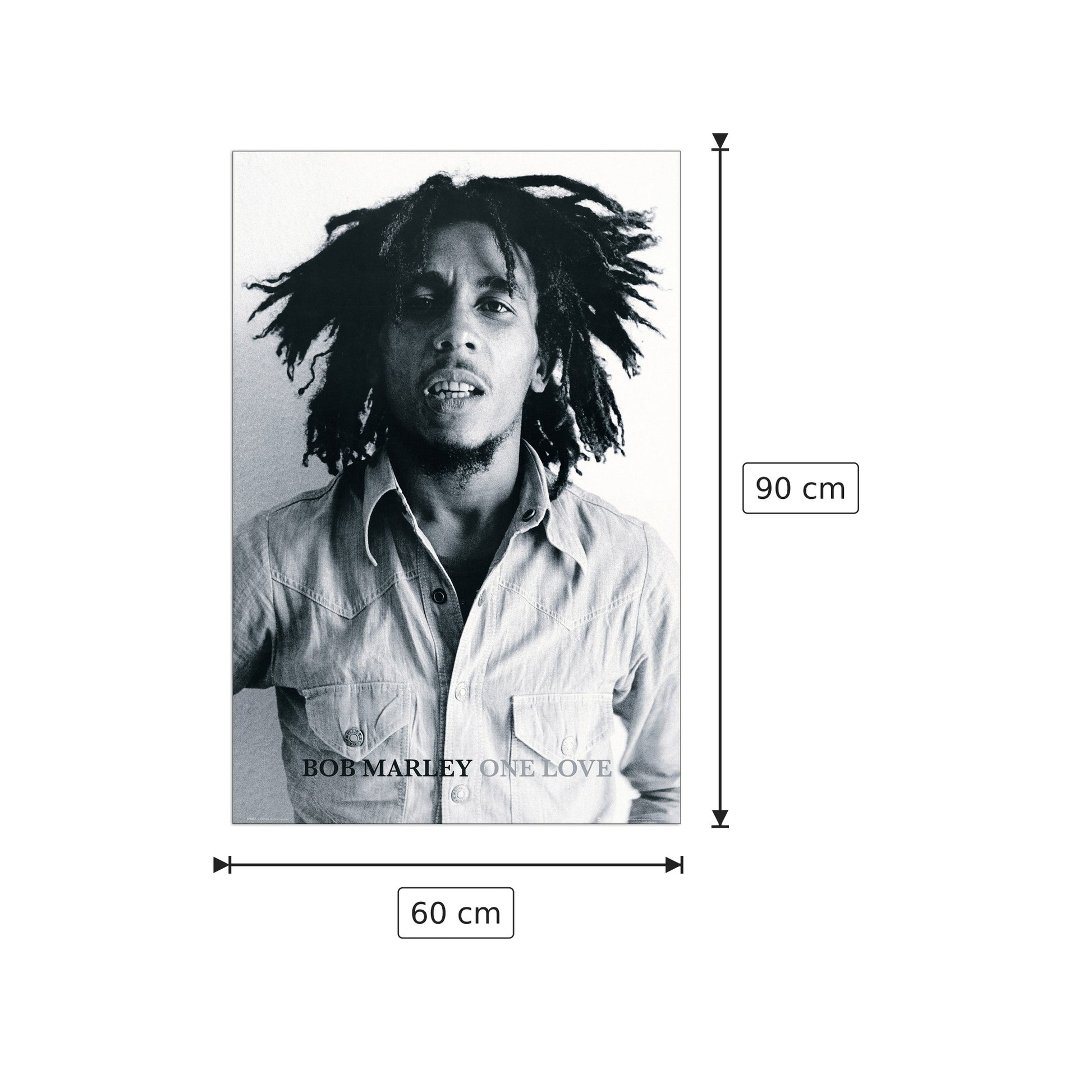 Bob Marley, One Love - NULL - cm 60x90 - Pannello in MDF