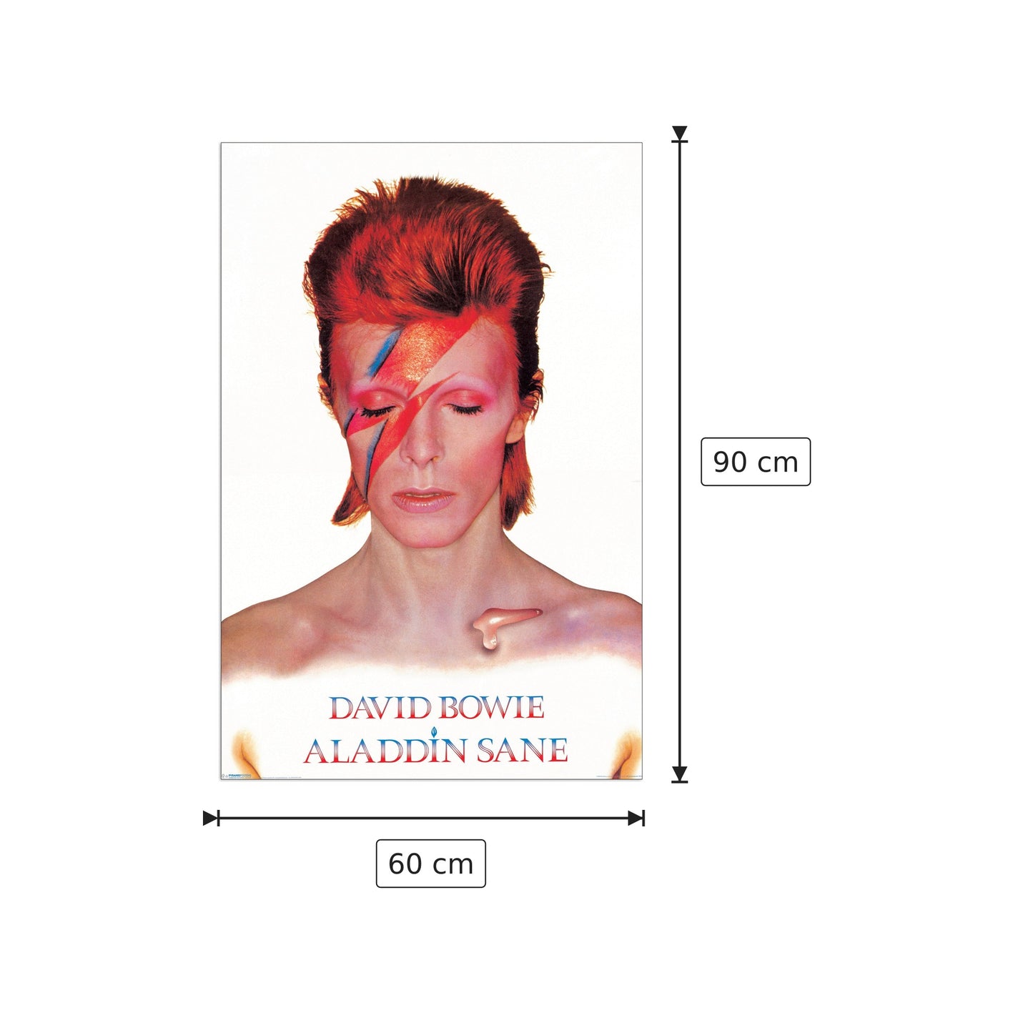 David Bowie, Aladdin Sane - NULL - cm 60x90 - Pannello in MDF