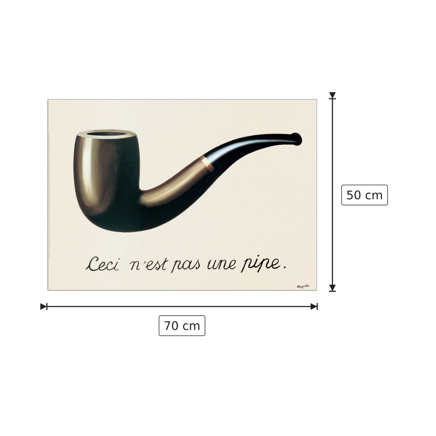 La Trahison Des Images - MAGRITTE - cm 70x50 - Pannello in MDF
