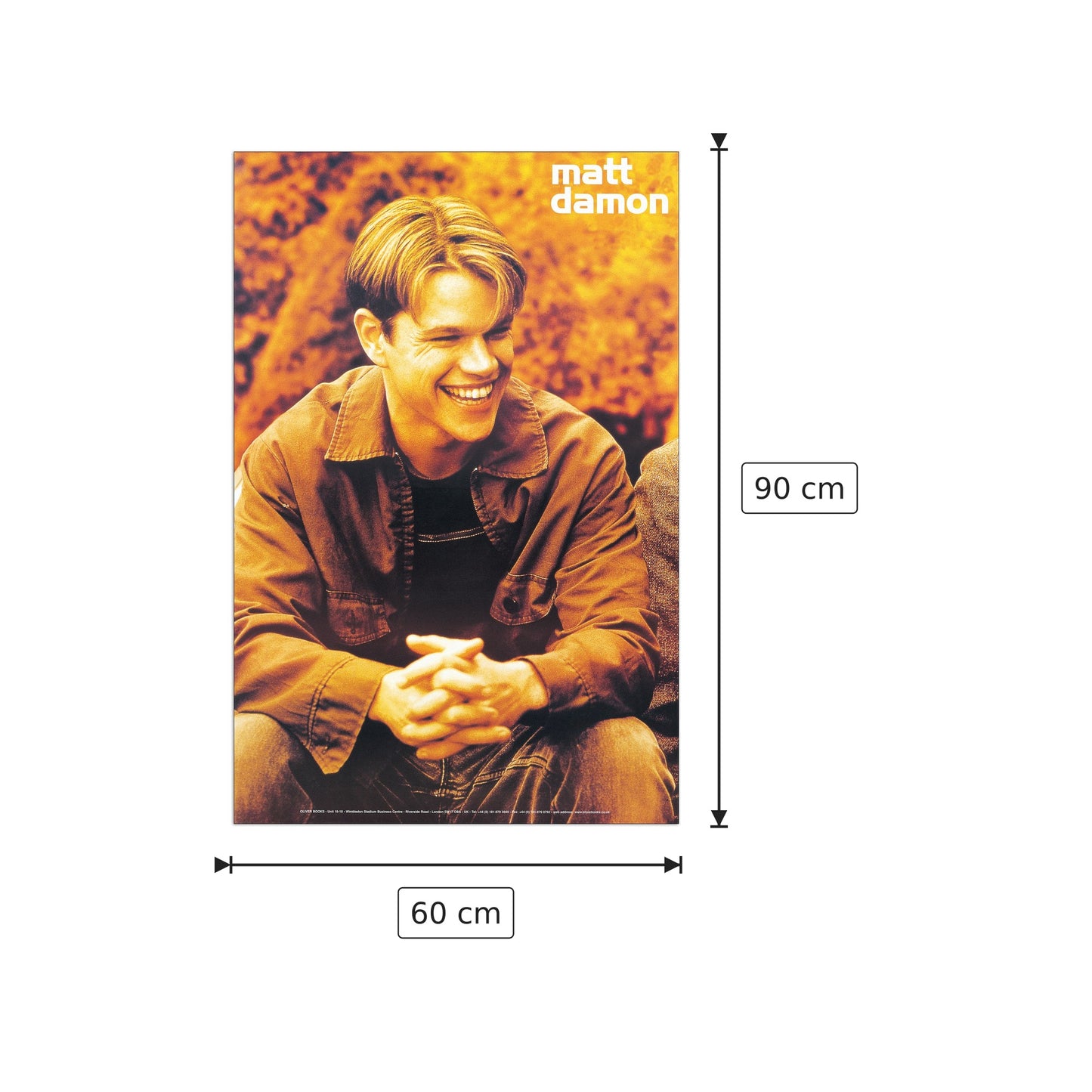 Matt Damon - NULL - cm 60x90 - Pannello in MDF