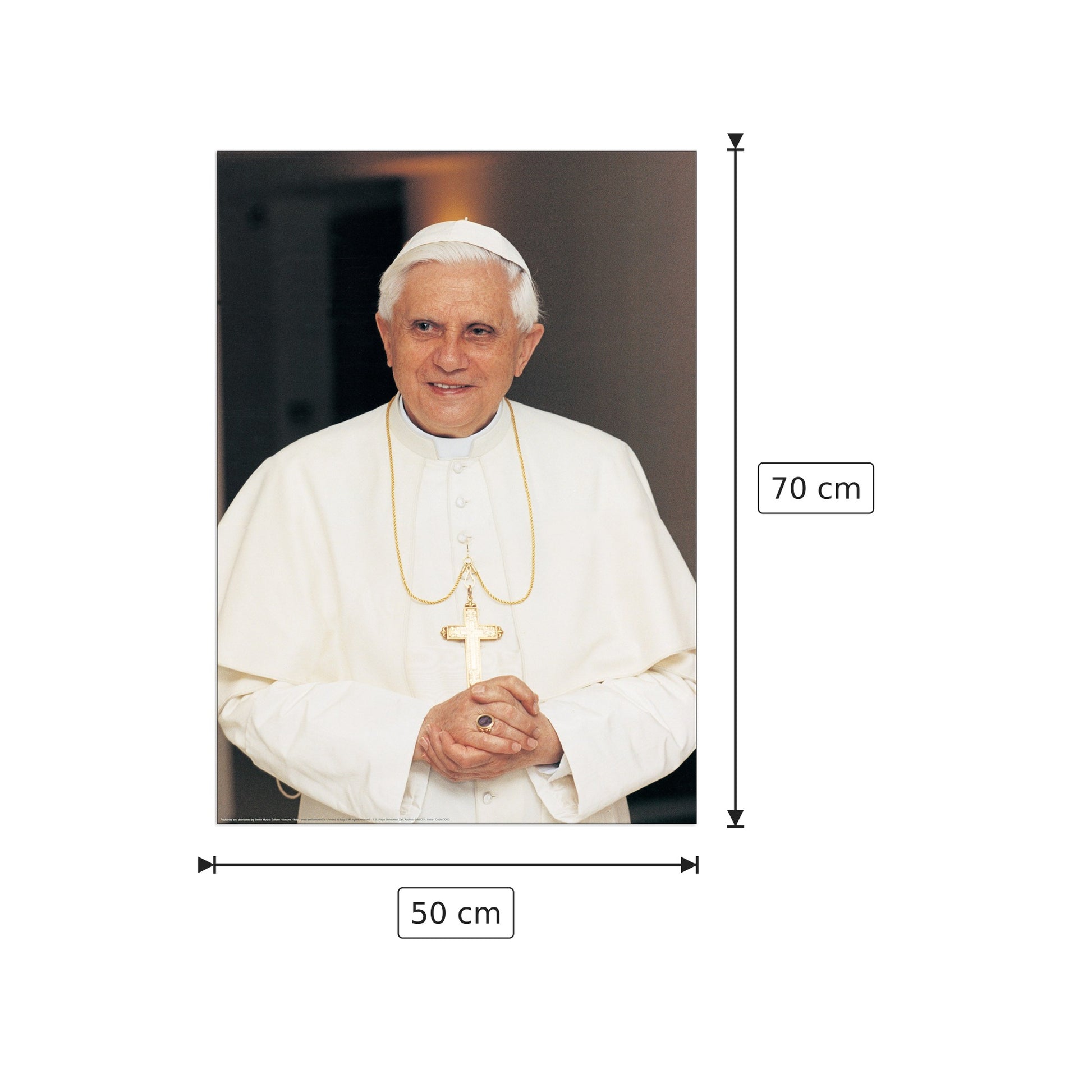 Benedetto XVI - NULL - cm 50x70 - Pannello in MDF