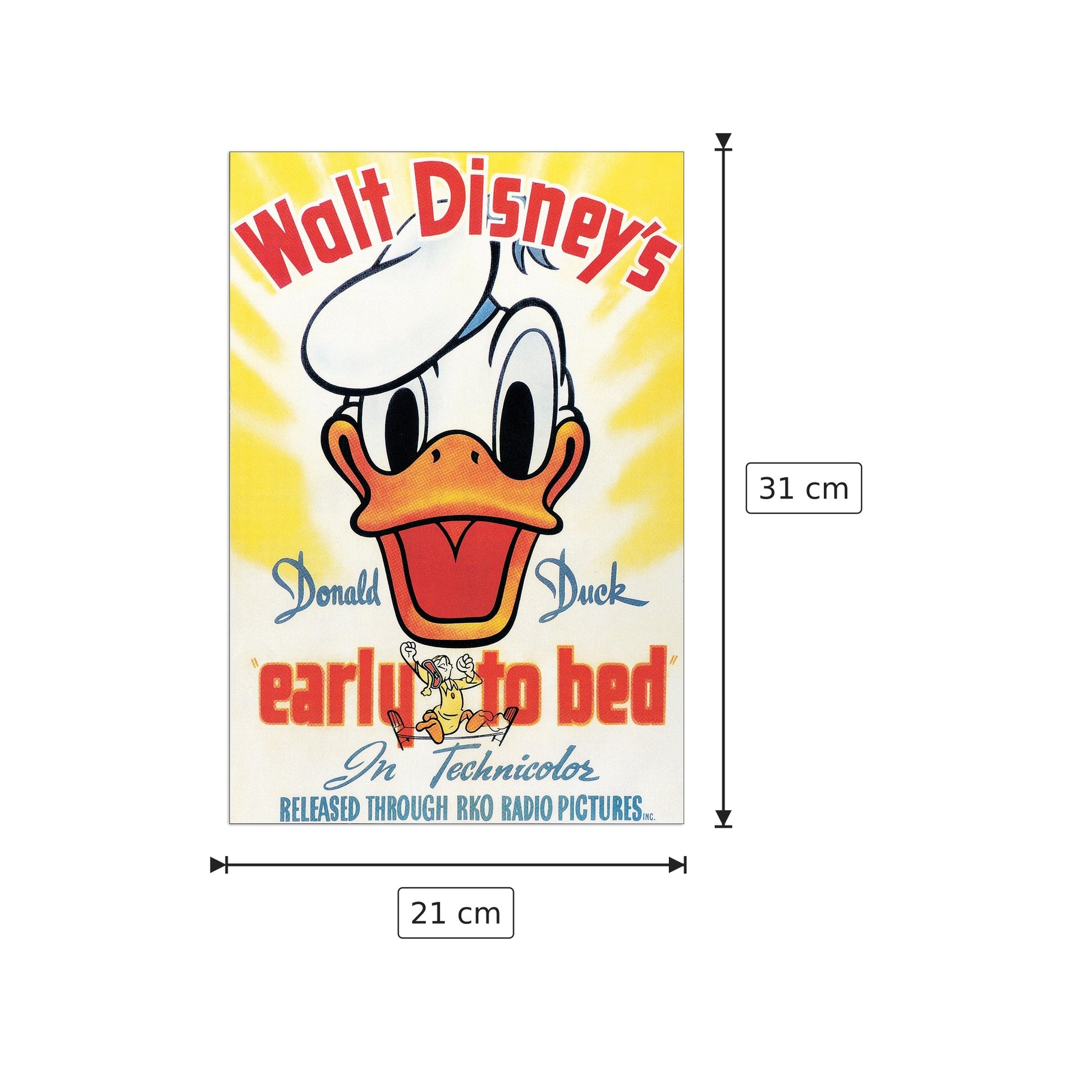 Donald Duck - DISNEY - cm 21x31 - Pannello in MDF