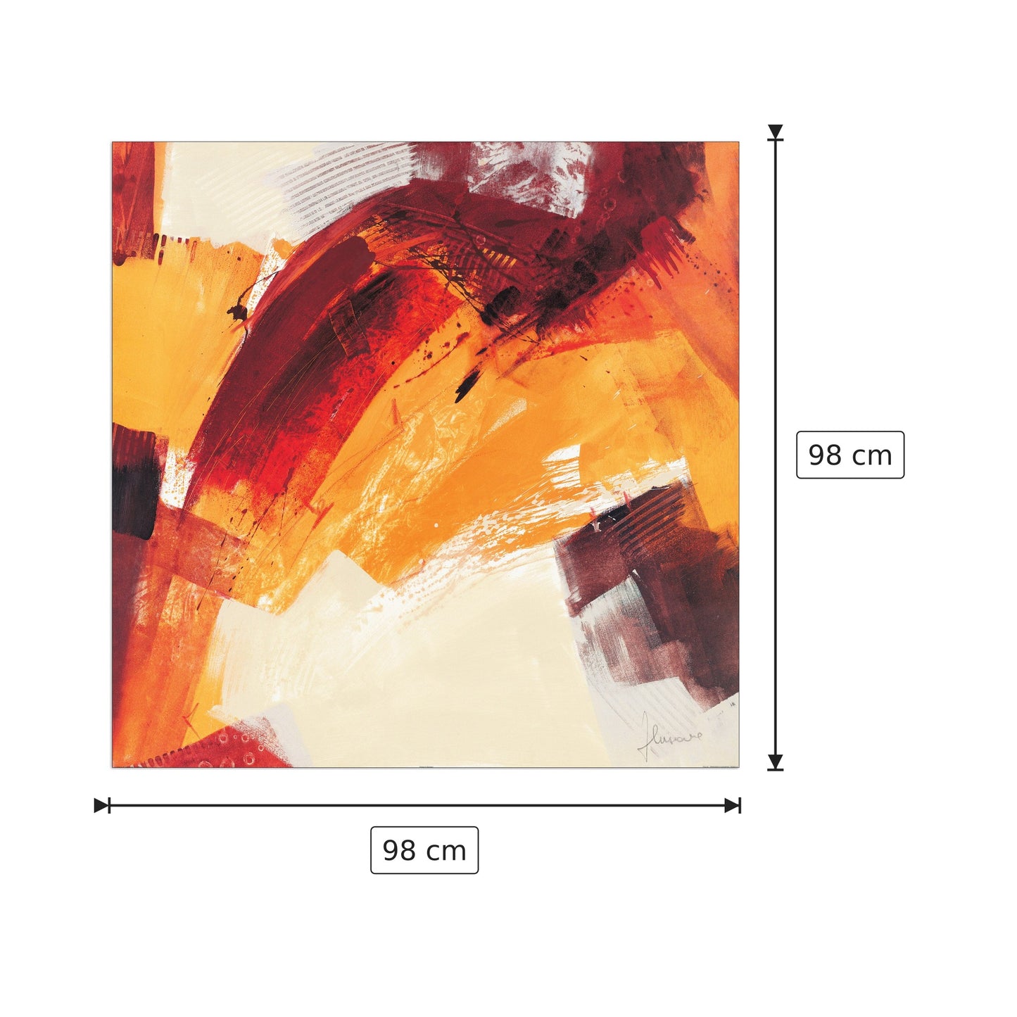 Rosso III - CUSUMANO - cm 98x98 - Pannello in MDF