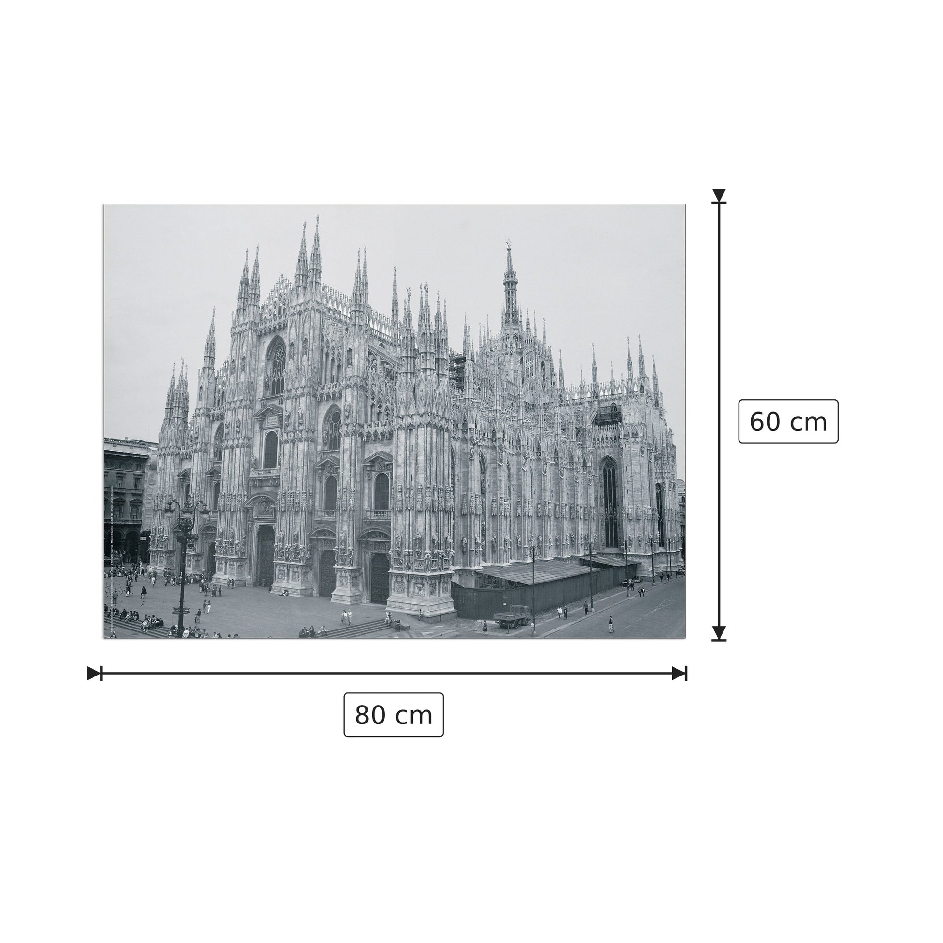Milano, Duomo (Anni '60) - NULL - cm 80x60 - Pannello in MDF