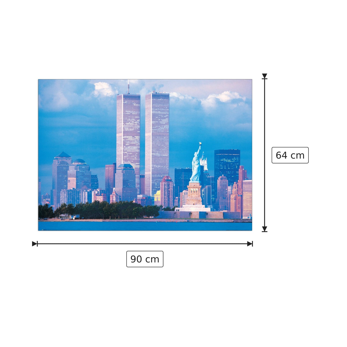 New York, Twin Towers - NULL - cm 90x64 - Pannello in MDF