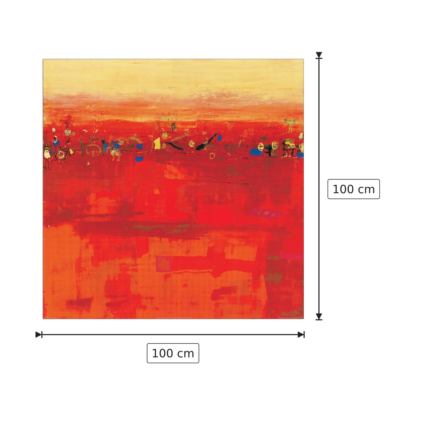 Red Landscape - RICHTER - ARMGART - cm 100x100 - Pannello in MDF