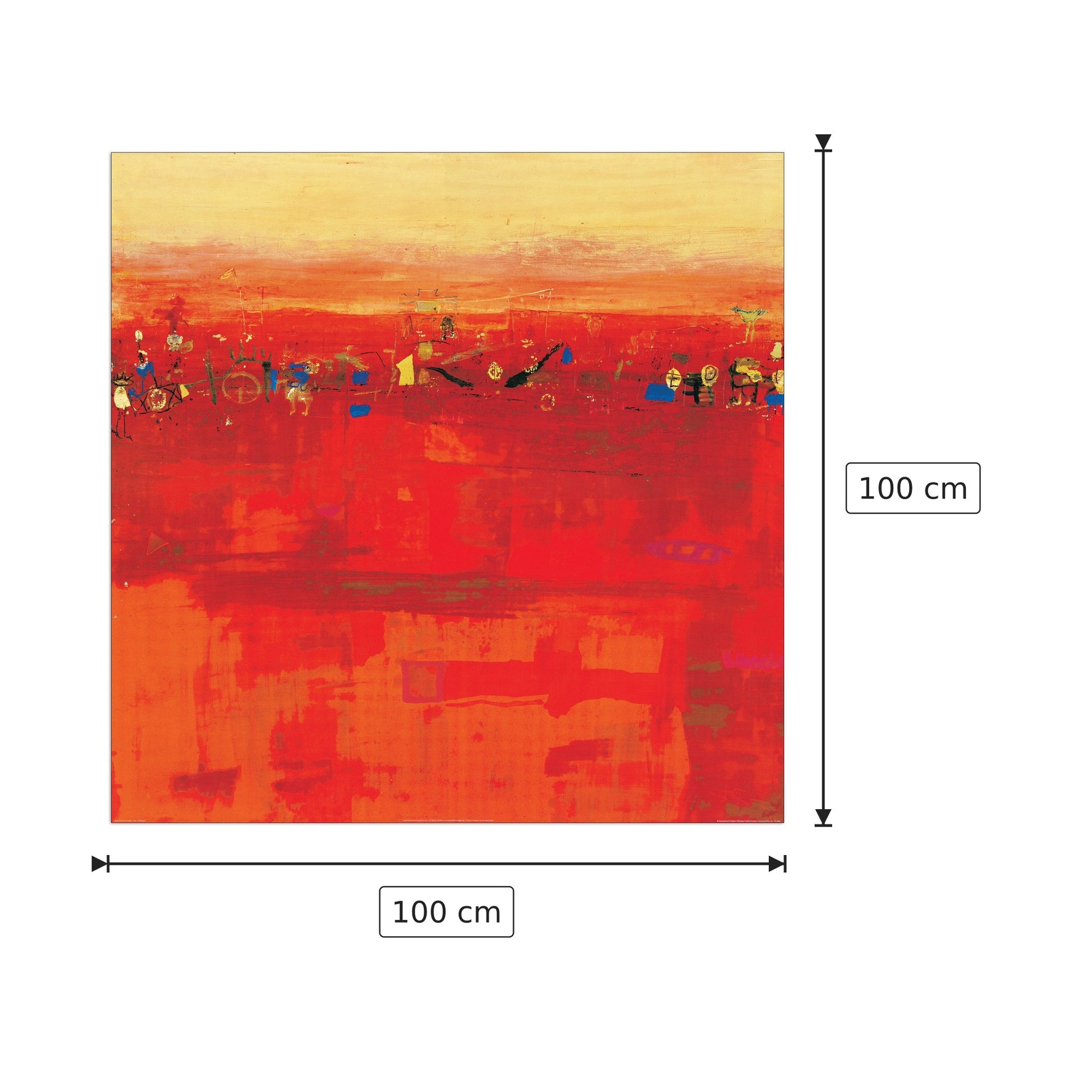 Red Landscape - RICHTER - ARMGART - cm 100x100 - Pannello in MDF