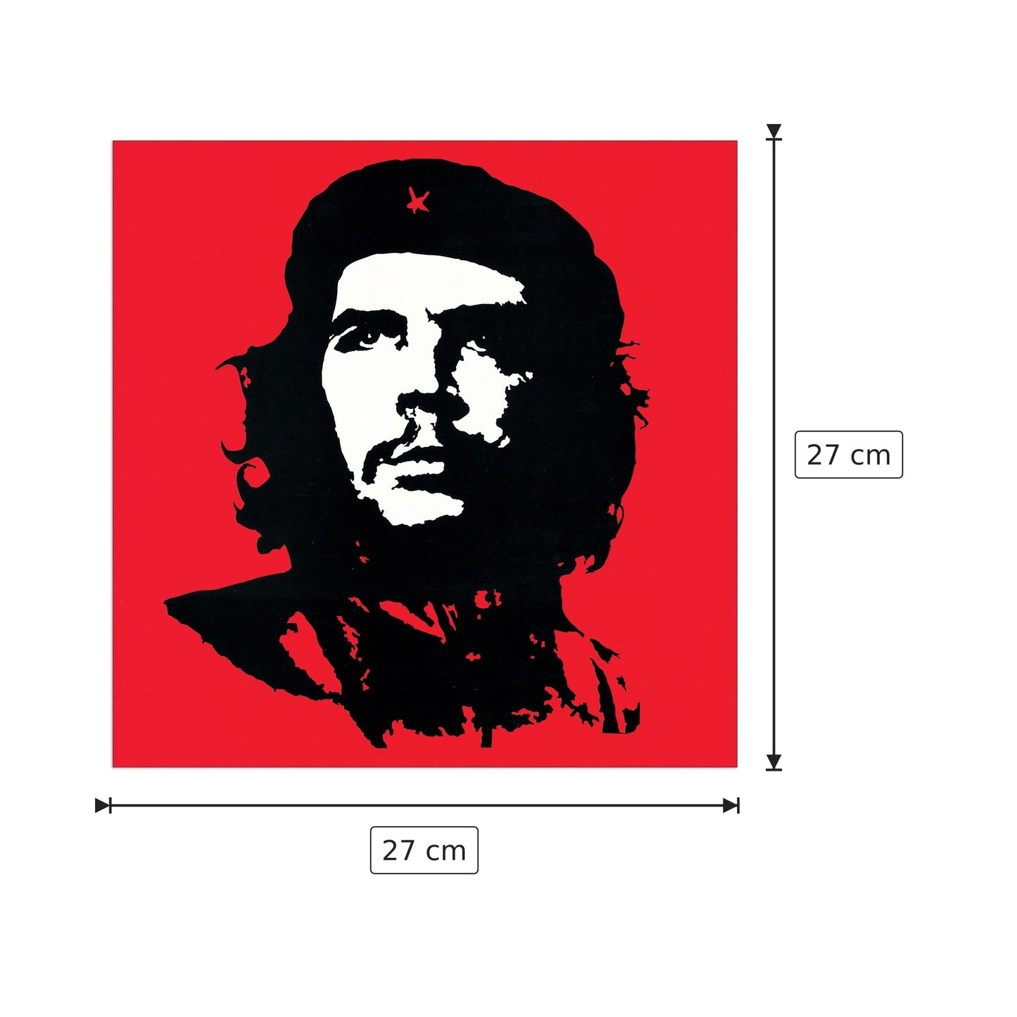 Che Guevara (Red) - ANONYMOUS - cm 27x27 - Pannello in MDF