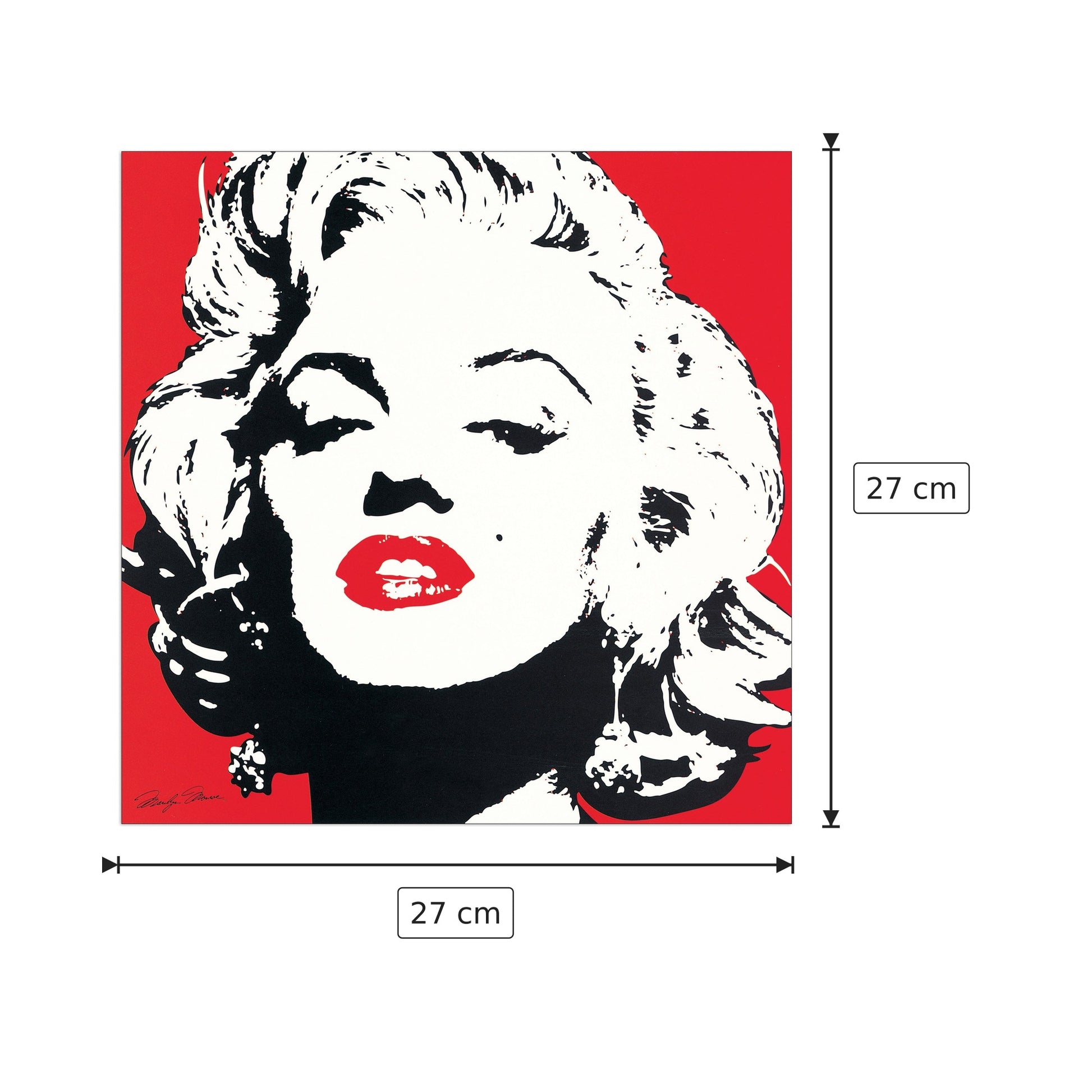 Marilyn Monroe - ANONYMOUS - cm 27x27 - Pannello in MDF