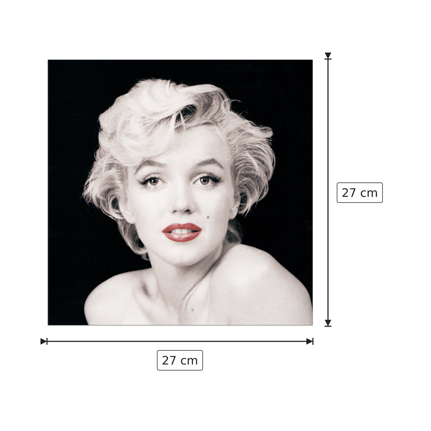 Marilyn Monroe - ANONYMOUS - cm 27x27 - Pannello in MDF