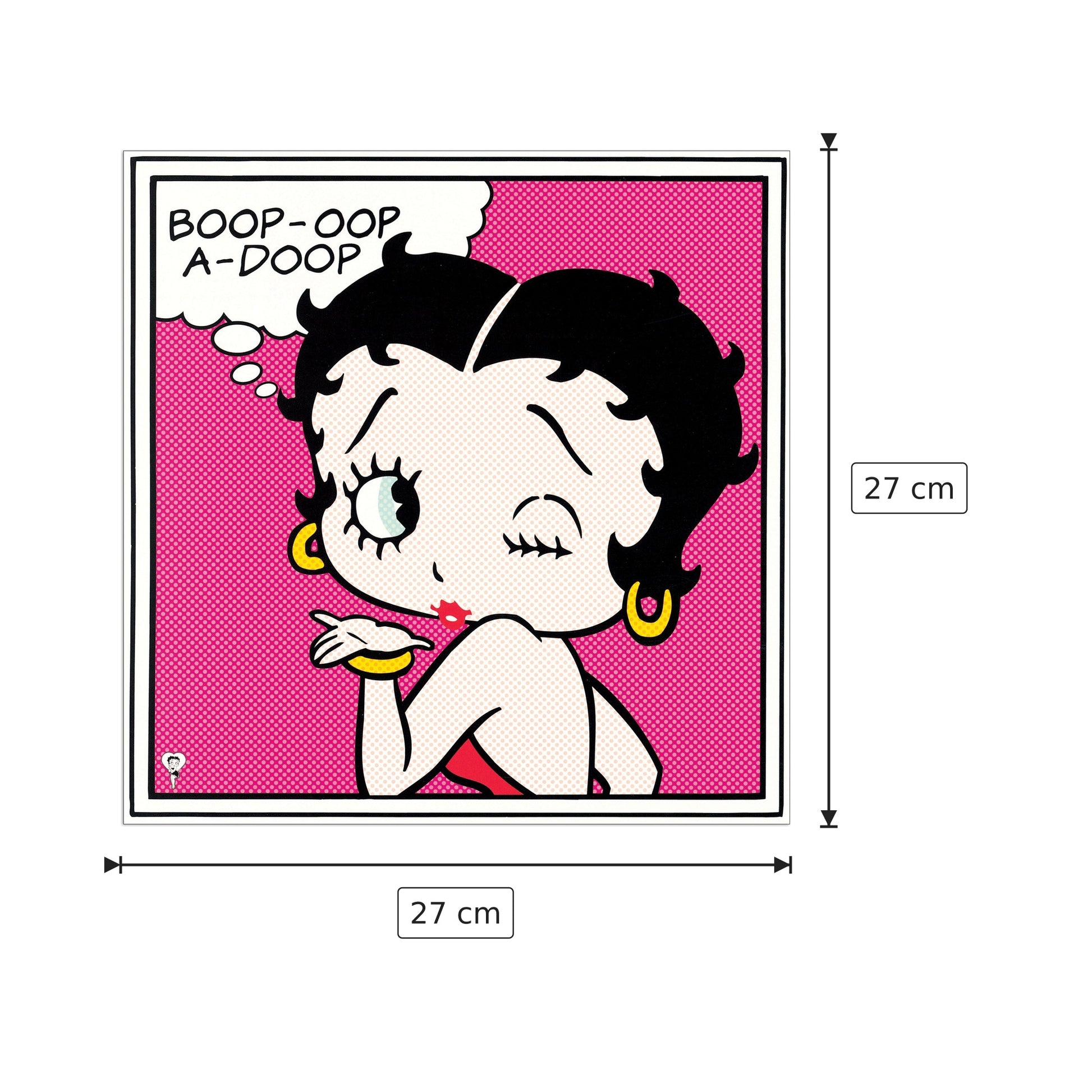 Betty Boop - NATWICK - cm 27x27 - Pannello in MDF
