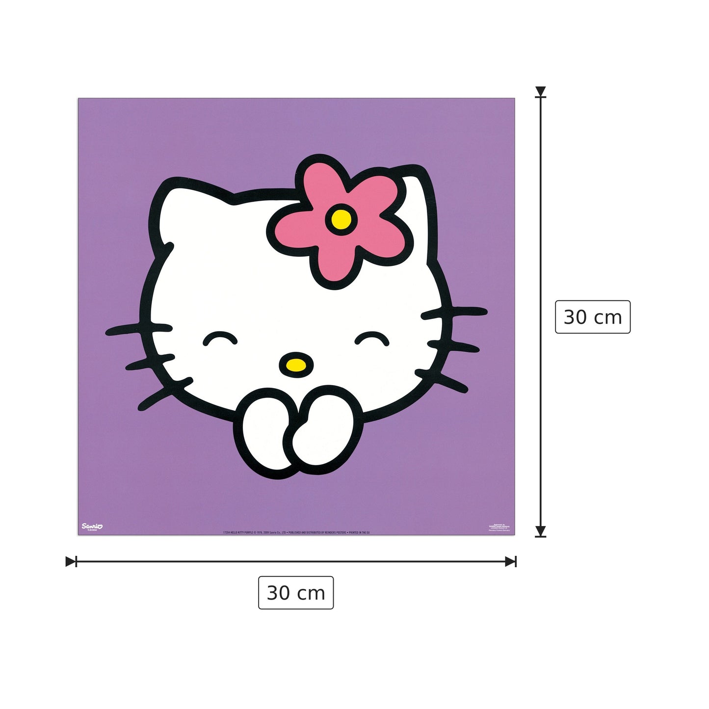 Hello Kitty Purple - SANRIO - cm 30x30 - Pannello in MDF