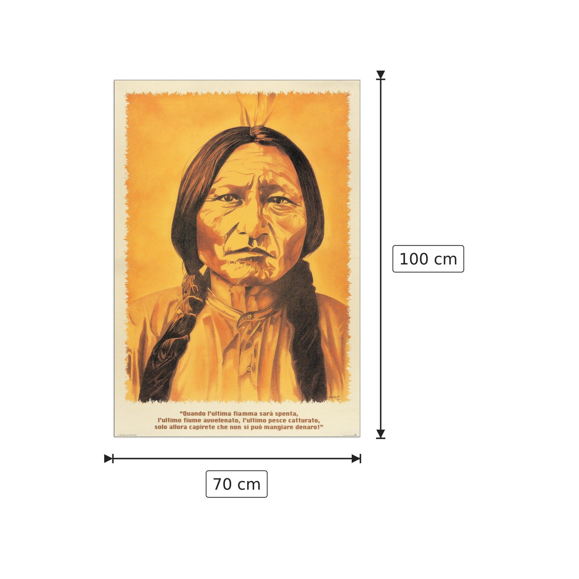 Indian Chief - BURKETT - cm 70x100 - Pannello in MDF