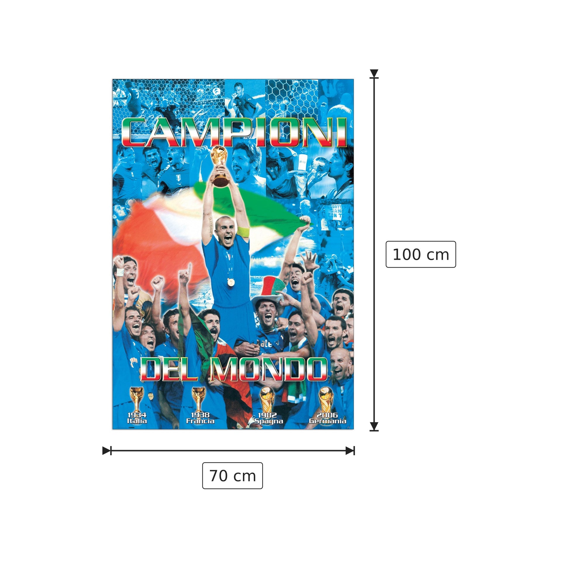Italia, Campioni del Mondo - NULL - cm 70x100 - Pannello in MDF