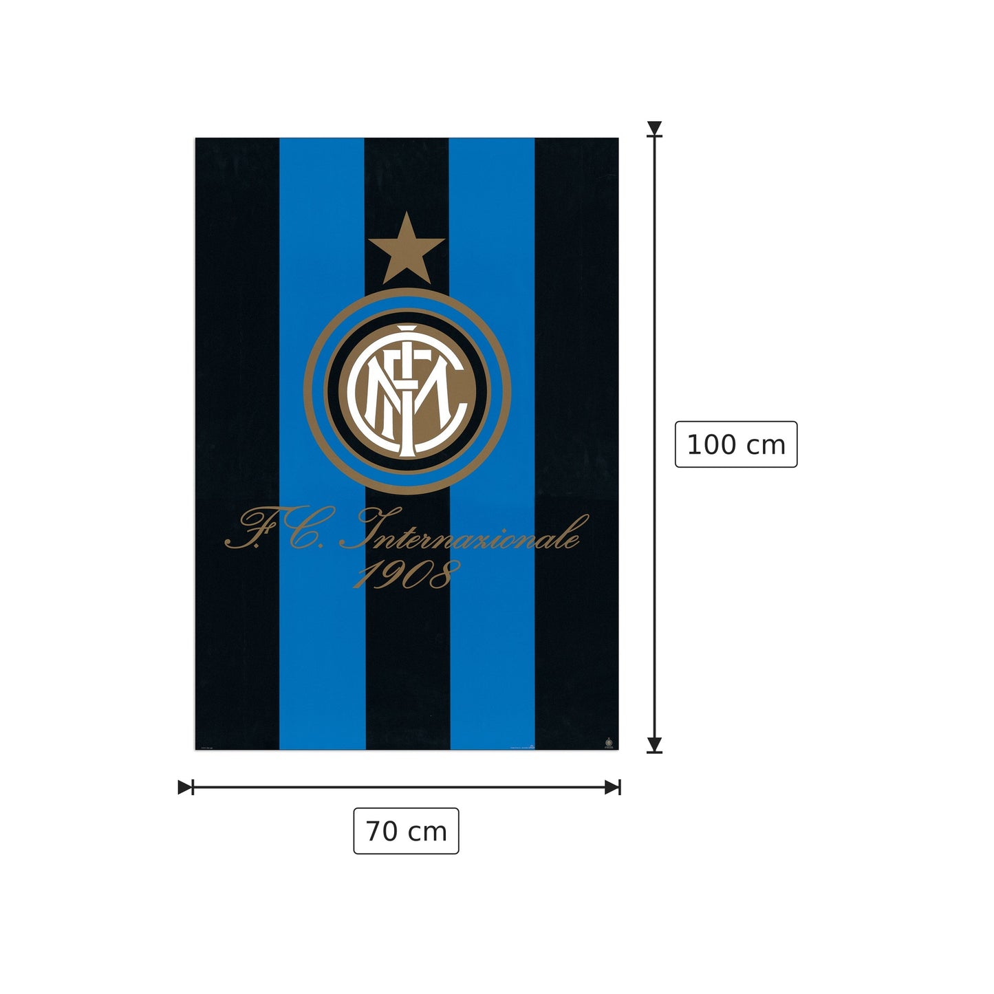 Fc Internazionale 1908 - NULL - cm 70x100 - Pannello in MDF