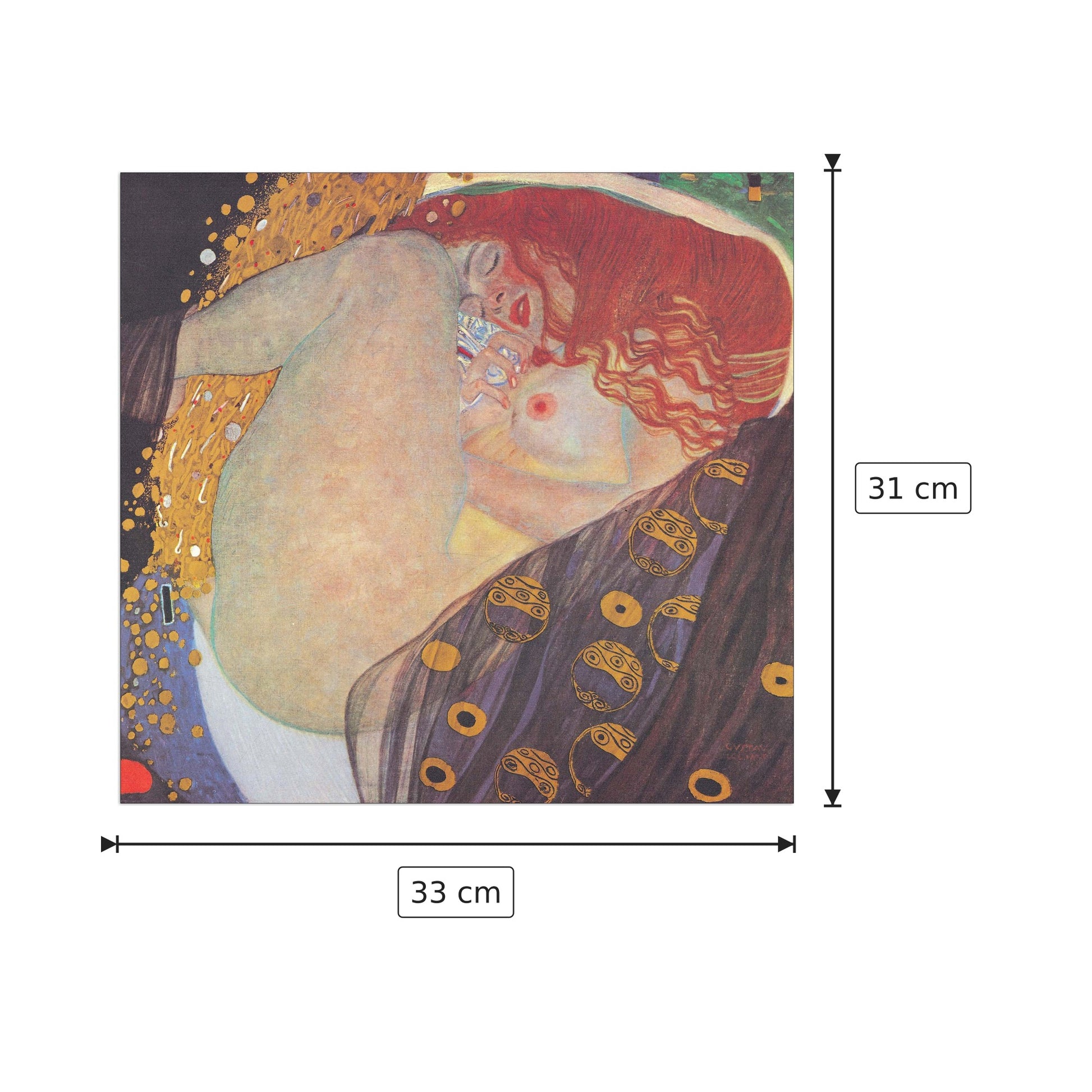 Danae - KLIMT - cm 33x31 - Pannello in MDF