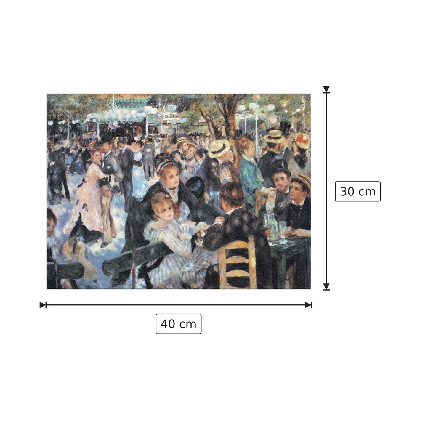 Au Mulin De La Galette - RENOIR - cm 40x30 - Pannello in MDF