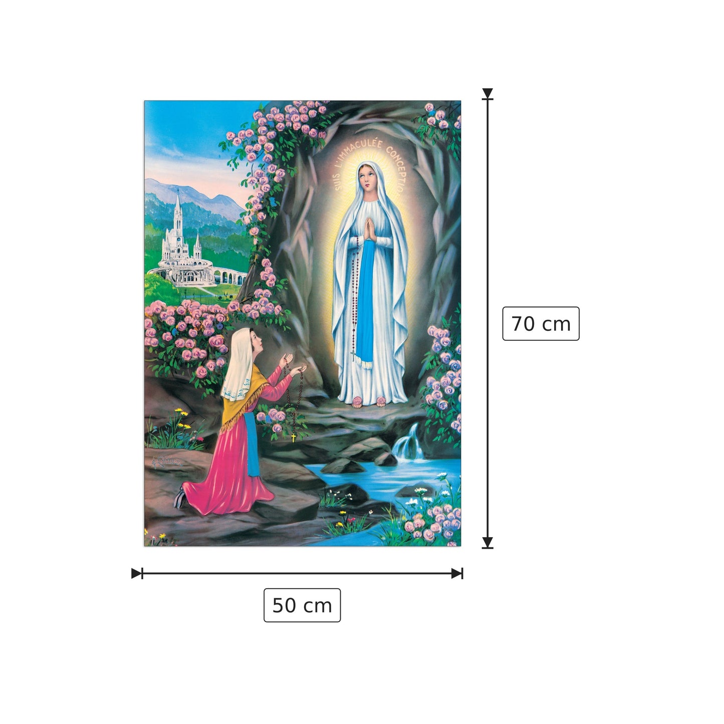 Madonna Di Lourdes - NULL - cm 50x70 - Pannello in MDF