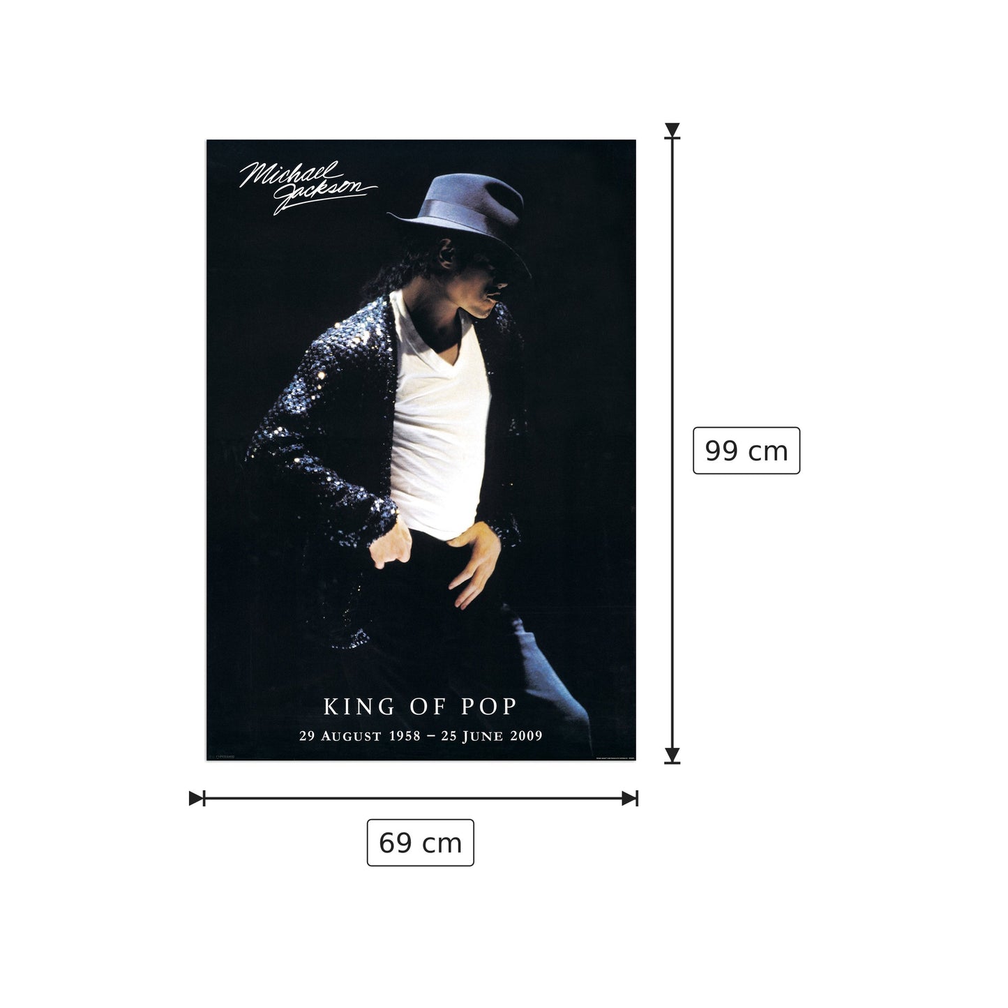 Michael Jackson (King of Pop) - NULL - cm 69x99 - Pannello in MDF