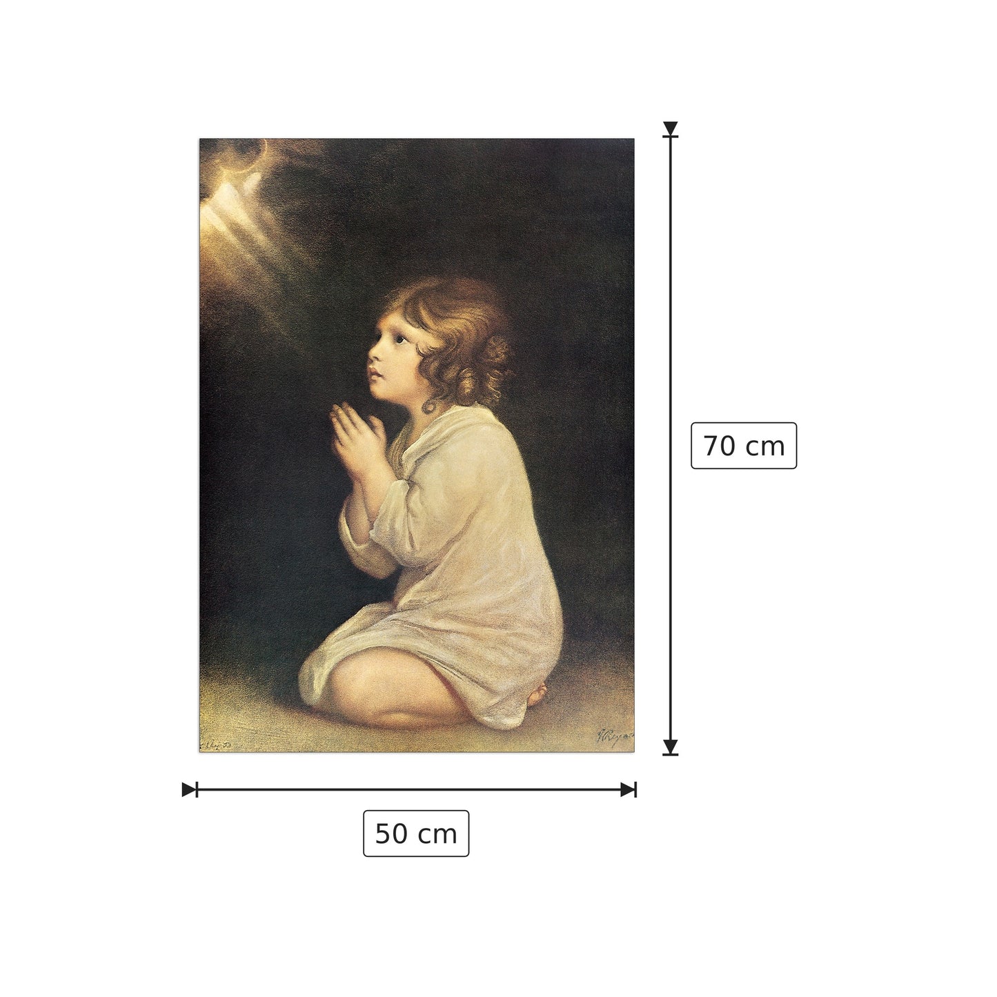 La Preghiera - REYNOLDS - cm 50x70 - Pannello in MDF