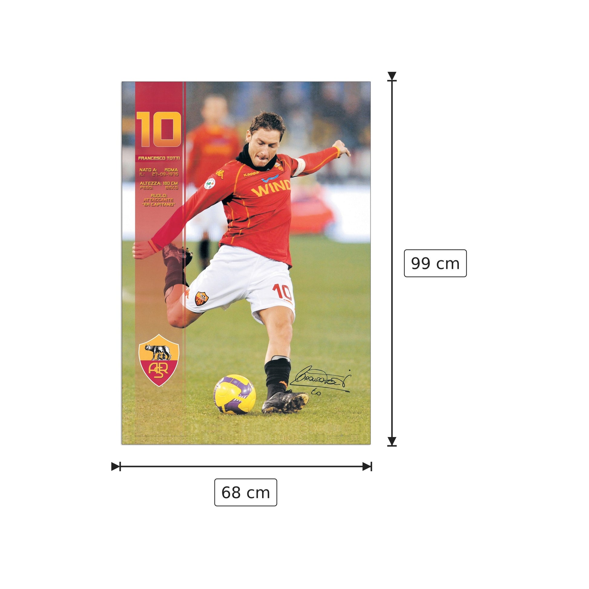 Francesco Totti - NULL - cm 68x99 - Pannello in MDF