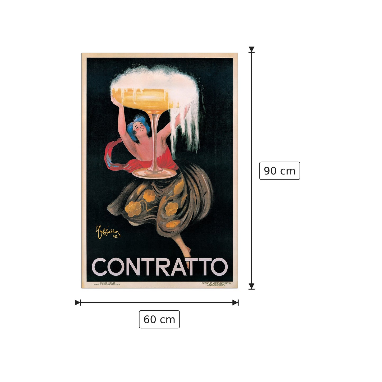 Contratto - CAPPIELLO - cm 60x90 - Pannello in MDF