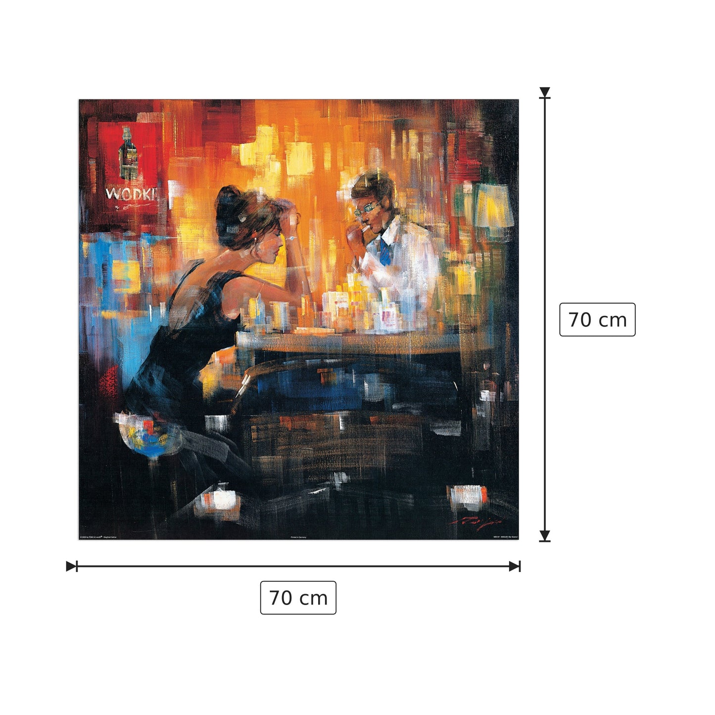Bar Scene I - MADJID - cm 70x70 - Pannello in MDF