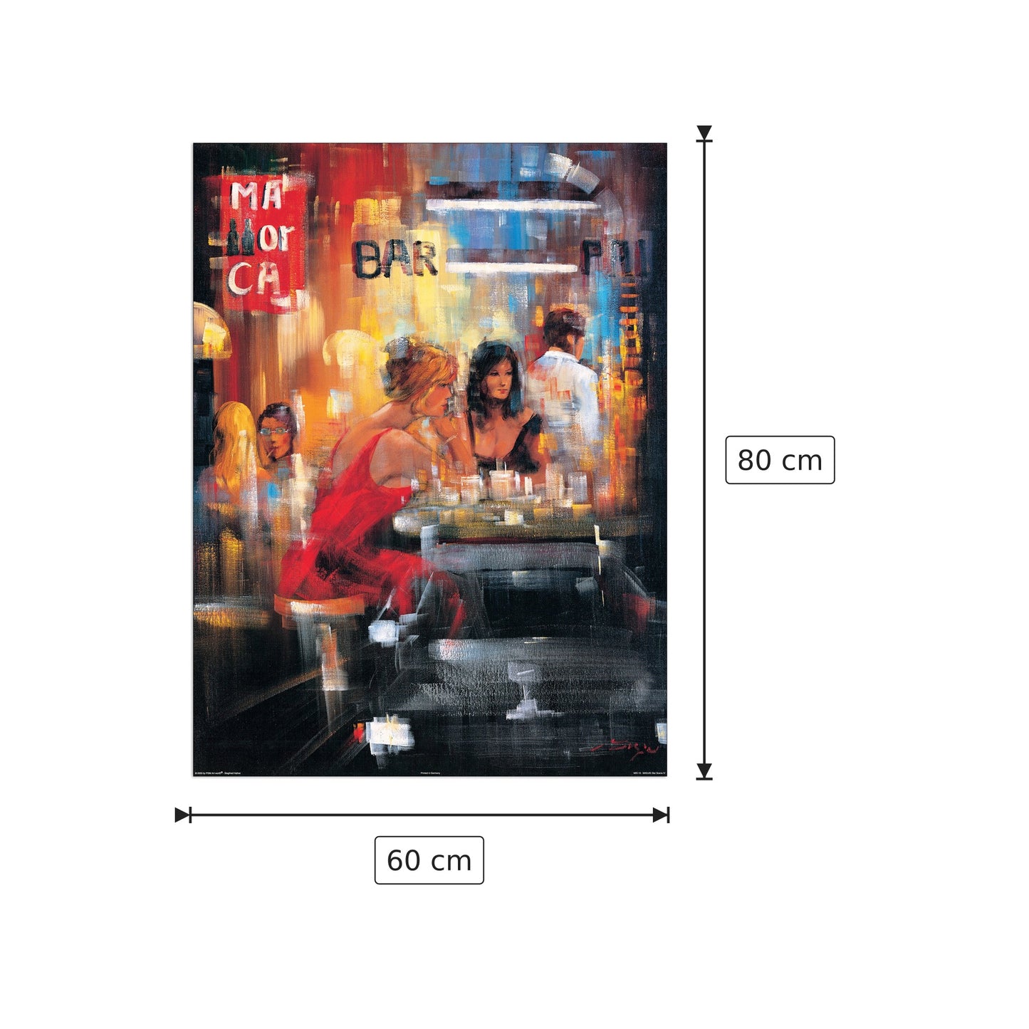Bar Scene IV - MADJID - cm 60x80 - Pannello in MDF