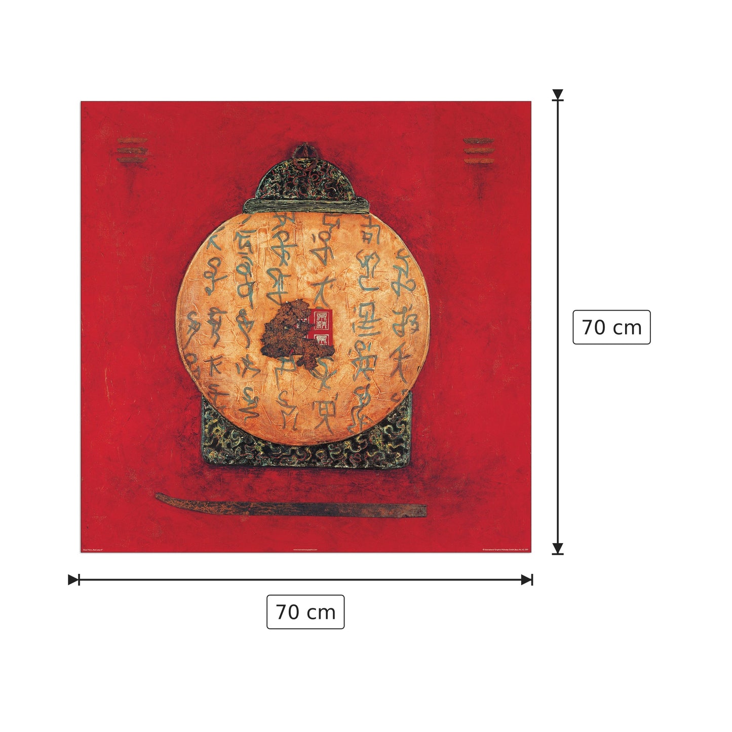 Red Lotus II - THIRY - cm 70x70 - Pannello in MDF