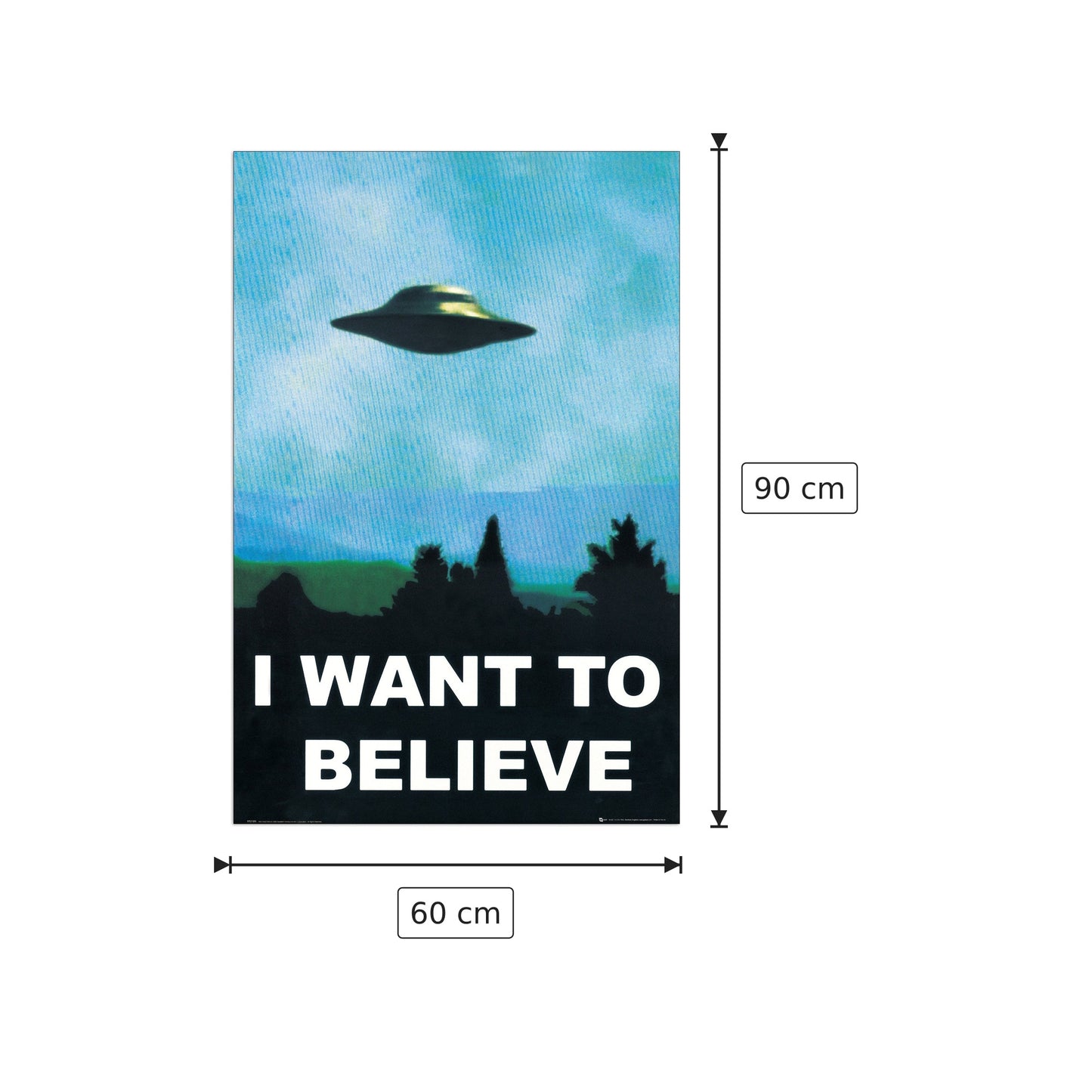UFO, I Want to Believe - NULL - cm 60x90 - Pannello in MDF