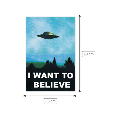 UFO, I Want to Believe - NULL - cm 60x90 - Pannello in MDF