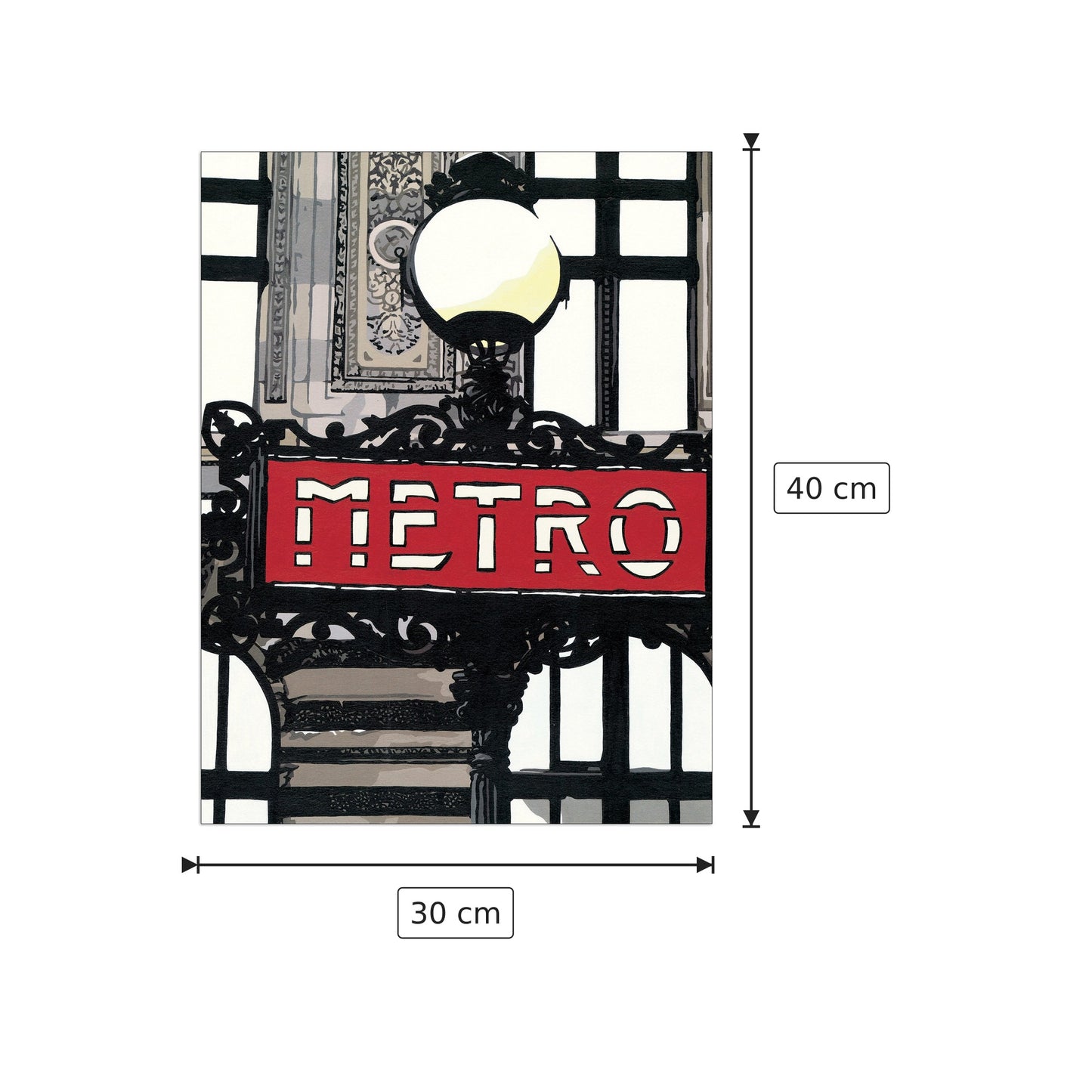 Metro In Paris - FAIRBROTHER - cm 30x40 - Pannello in MDF