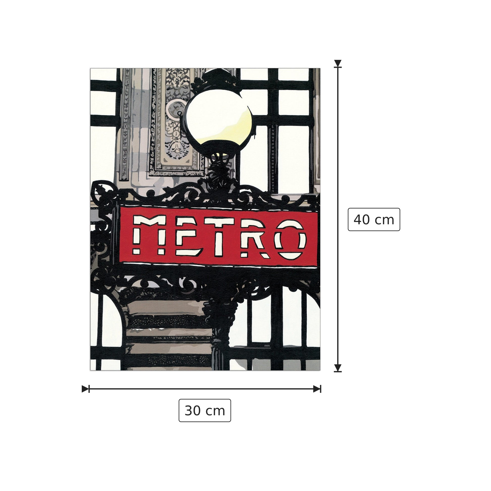 Metro In Paris - FAIRBROTHER - cm 30x40 - Pannello in MDF
