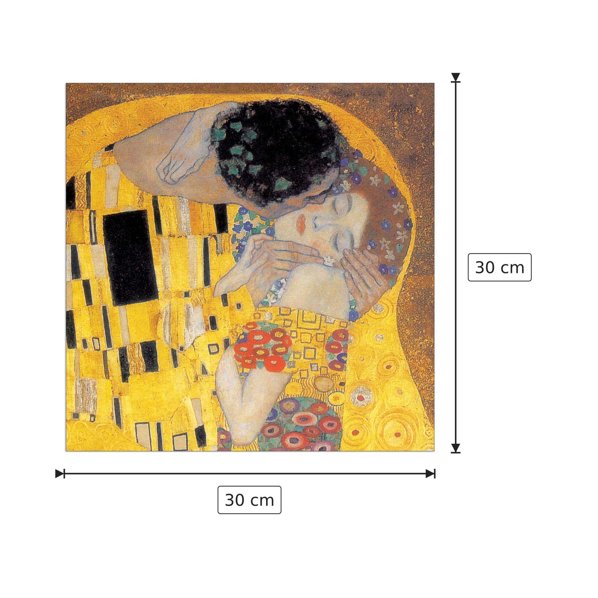 Il Bacio Detail - KLIMT - cm 30x30 - Pannello in MDF